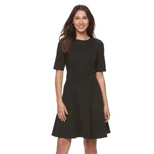 SHARAGANO Pont Fit & Flare Dress